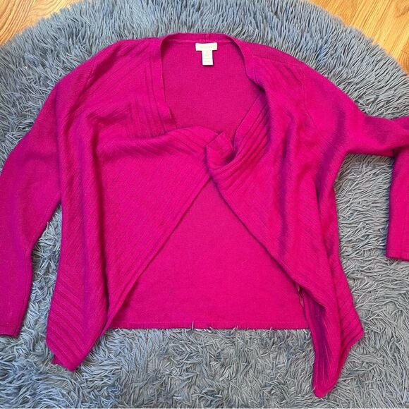 Chico’s Hot Pink Cashmere Cardigan Size M - Picture 1 of 4